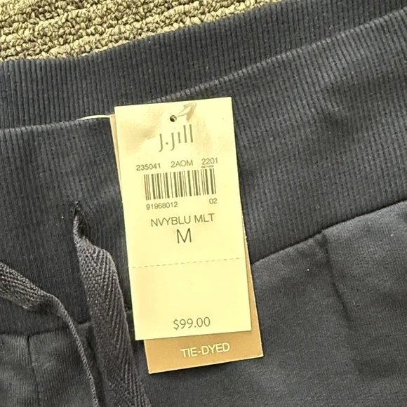 J Jill Navy Tie-Dye Jogger Bottoms - Pink & White Accent - Picture 2 of 6